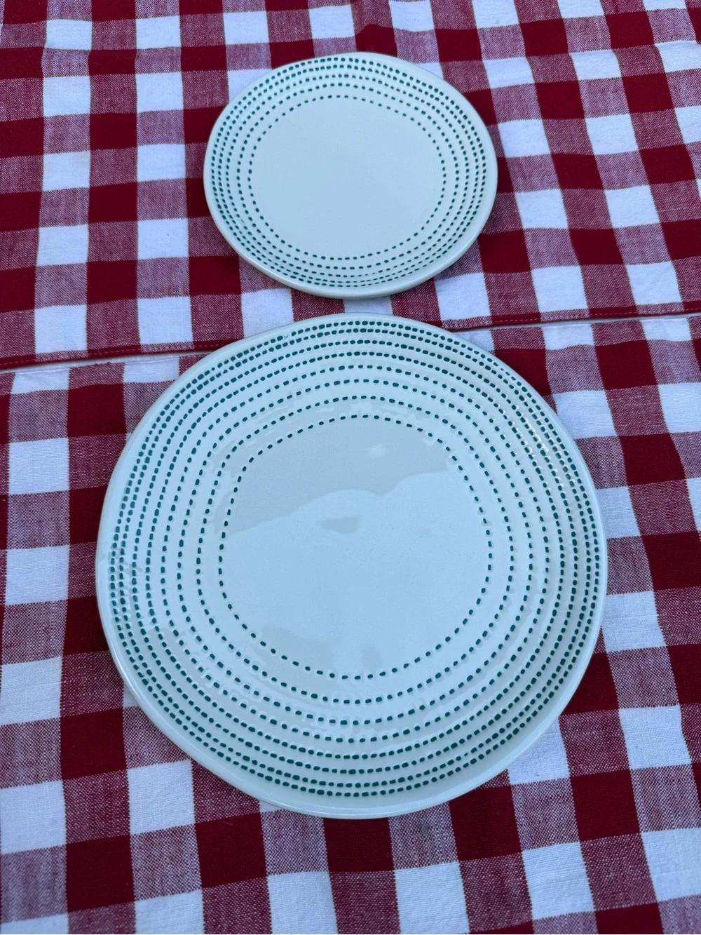 White Ceramic dessert & bread Plate Set with Dot Accents Nearth& Hand by target